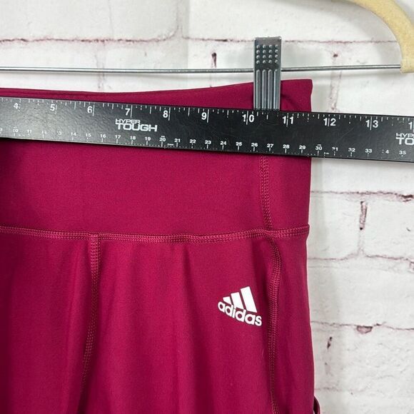 !SIZE Adidas Leggings Womens Tights Training Capri Pull On Active Pocket Pink - Picture 4 of 9